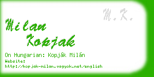 milan kopjak business card